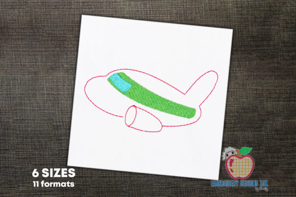 Airplane in Flight Sketch Review for Real Embroidery Projects