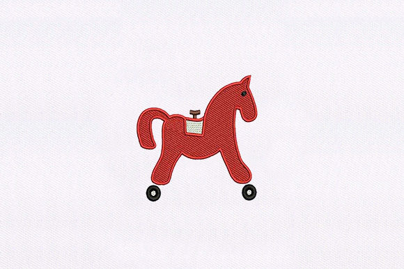 Horse with Wheels Embroidery Design