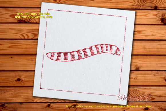 Mini Mealworm: A Quirky Embroidery Design for Small Shop Sellers