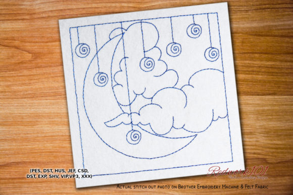 Moon with Cloud Redwork: A Designer's Review