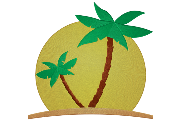 Sunrise Island Embroidery Design