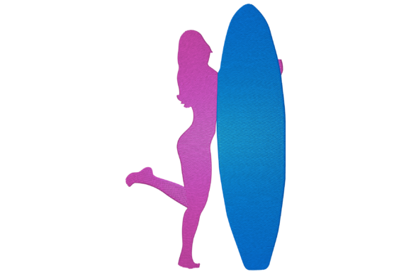 Surf Girl Embroidery Design